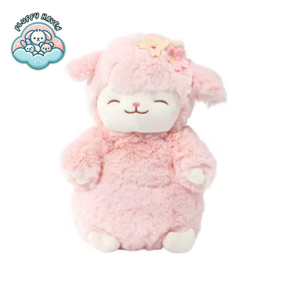 Fluffy Puff™ pink plush toy - adorable and fluffy lamb stuffed animal in pastel pink.